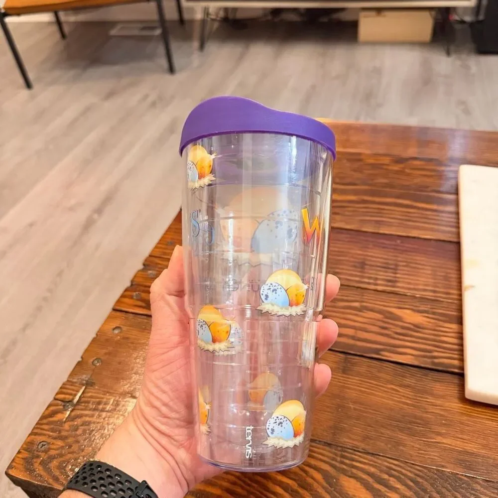 Tervis Wild Eggs Breakfast Brunch 24 oz Tumbler Purple Lid - Picture 4 of 7